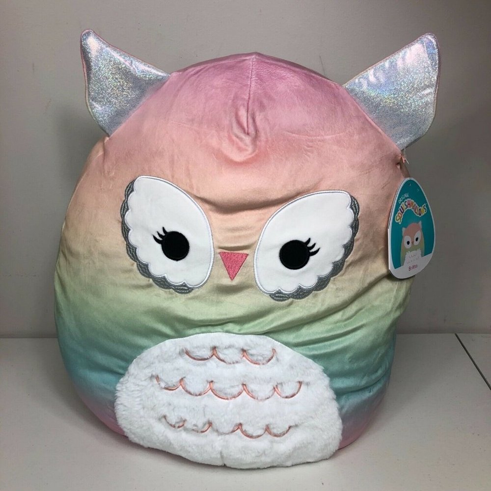 Squishmallow Britta The Rainbow Owl Plush 16” 2021 Christmas Stuffed Animal Toy